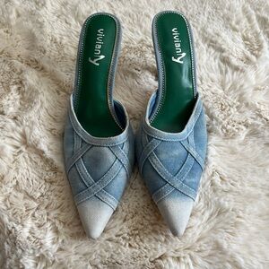 Viviana Light Blue Denim Women's Mules
